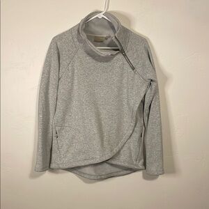 Athleta Gray Cowl Neck Sweater with Asymmetrical Design